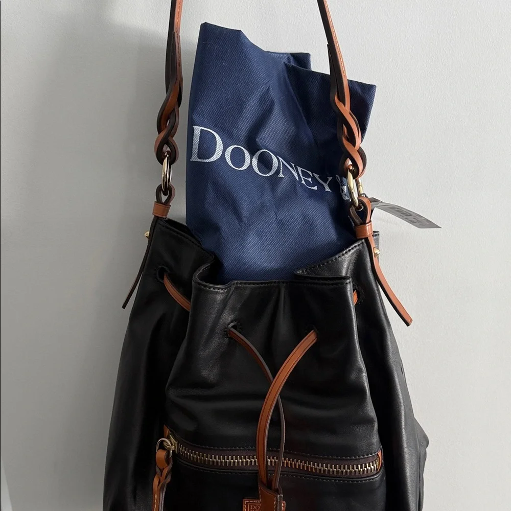 Dooney & Bourke Black and Brown Leather Bag - Picture 6 of 13